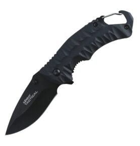 KOMBAT nůž zavírací ELITE GATOR s karabinou ČERNÝ