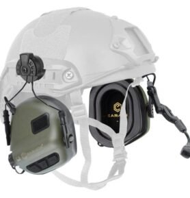EARMOR sluchátka elektronická M32H PLUS s montáží na helmu ZELENÁ