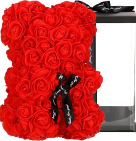 Medvídek z růží 30 cm, červený SPRINGOS ROSE BEAR