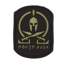 101INC nášivka MOLON LABE plast ČERNÁ