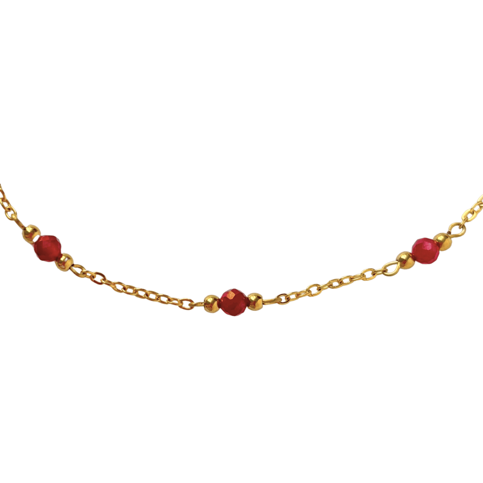 Náramek jemný s rubíny