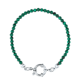 Náramek malachitový s karabinkou