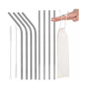 Nerezové brčko na drinky, sada 10 ks SPRINGOS STRAW