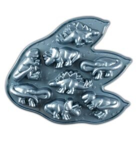 Nordic Ware Dinosaurus, plát s 8 formičkami ještěrů, modrý, 0,7 l 80824