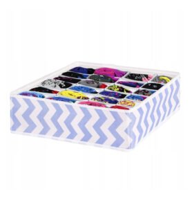 Springos Organizér do zásuvky 24-dílný 33x33x10 cm modro-bílý pruh