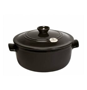 Emile Henry Keramický hrnec s poklicí Flame, Ø 28,5 cm / 5 l, pepřová 794553