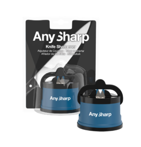 AnySharp Brousek na nože Premium s plastovým tělem v blistru, modrá ANYSHARP