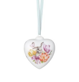 Rosenthal Porcelánová závěsná dekorace srdce "Zajíček s tulipány", 7 cm 02256-724082-27841