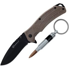 Smith & Wesson nůž zavírací HRT hladké ostří s píšťalkou ve tvaru PATRONY