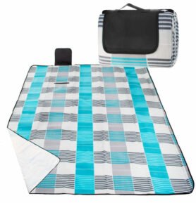 Pikniková deka 200x150 cm, šedo-modrá SPRINGOS PM044