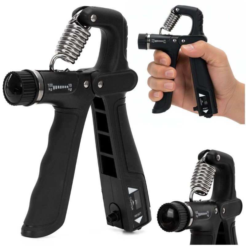 ACTIGET Posilovací kleště s počítadlem 10-100 kg ACT0109 černé