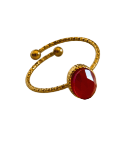 Prsten otevřeny s červeným karneolem