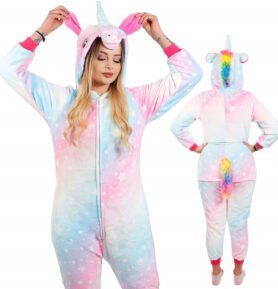 Pyžamo Kigurumi Jednorožec barevné, vel. M PRINGOS