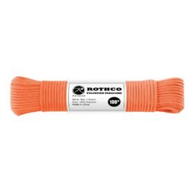 ROTHCO šňůra PARACORD polyester 550LB ø 4 mm / 30 m REFLEXNÍ ORANŽOVÁ