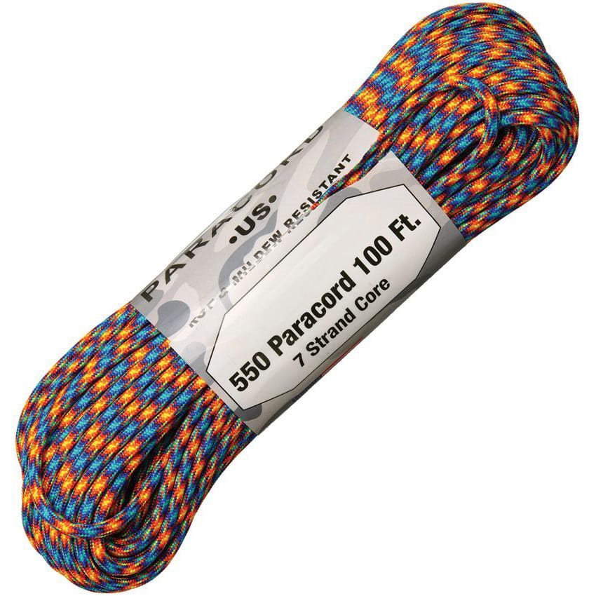 Šňůra PARACORD nylon 550LB ø 4 mm / 30 m OHEŇ A LED