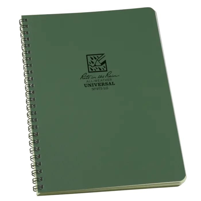RITE IN THE RAIN blok voděodolný spirálový Universal LARGE 6 5/8"x 8 1/2" ZELENÝ