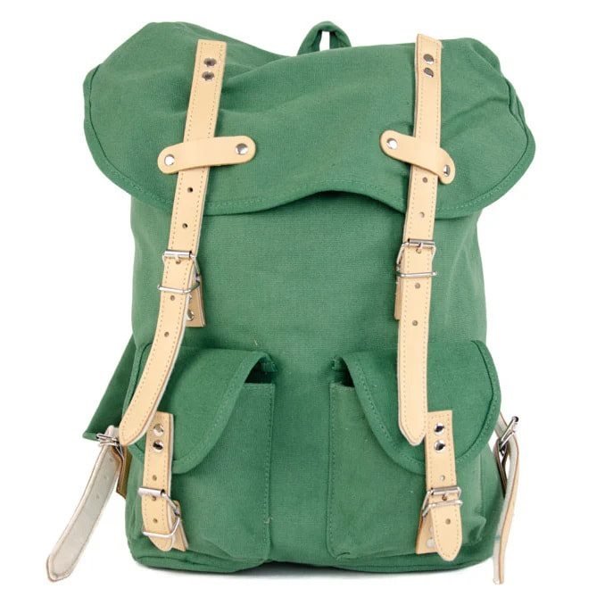 ESSL - original batoh HIKING 15l s koženými prvky ZELENÝ