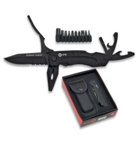 K25 nůž nářaďový TACTICA TOOLS se sadou bitů ČERNÝ