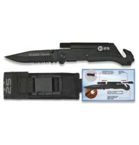 K25 nůž zavírací 19265 se svítilnou a křesadlem ČERNÝ