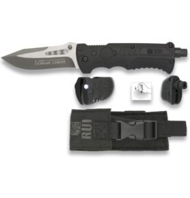 K25 nůž zavírací Tactical 19588 záchranář ČERNÝ se svítilnou