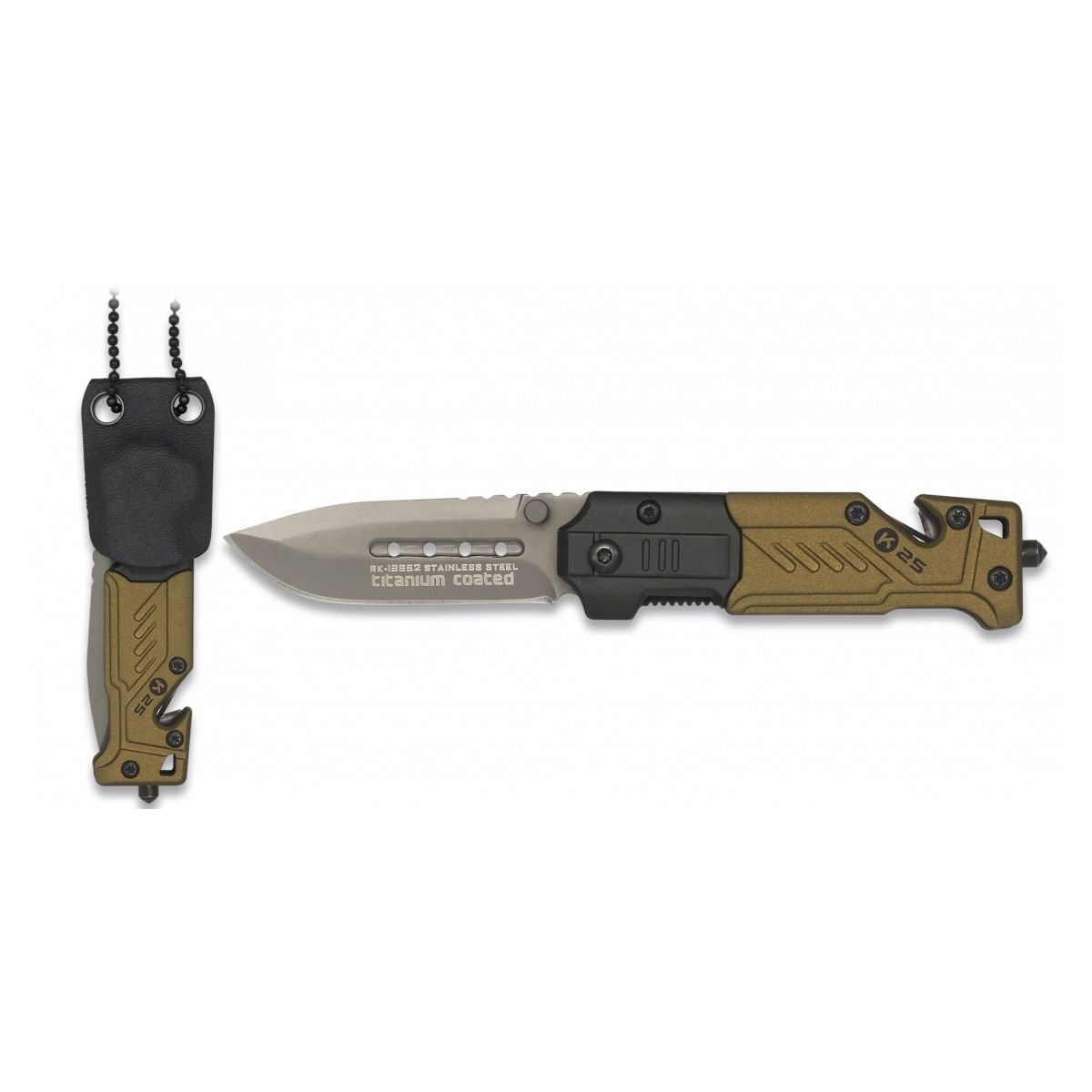 K25 nůž zavírací 19652 záchranář KHAKI