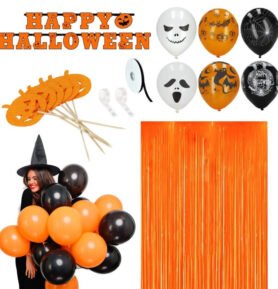 SPRINGOS Sada balónků HAPPY HALLOWEEN HA5216 černo-oranžová