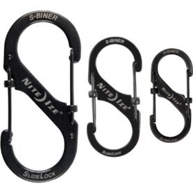 NiteIze sada S karabin 3ks 5cm, 6,5cm a 9cm ČERNÁ