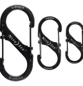 NiteIze sada S karabin 3ks 5cm, 6,5cm a 9cm ČERNÁ