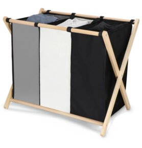 SPRINGOS Skládací koš na tříděné prádlo 3 oddíly LB001