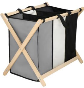 SPRINGOS Skládací koš na tříděné prádlo 3 oddíly LB002