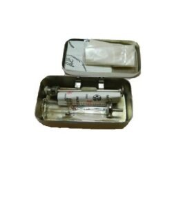 Stříkačka injekční 2ml v kovové krabičce