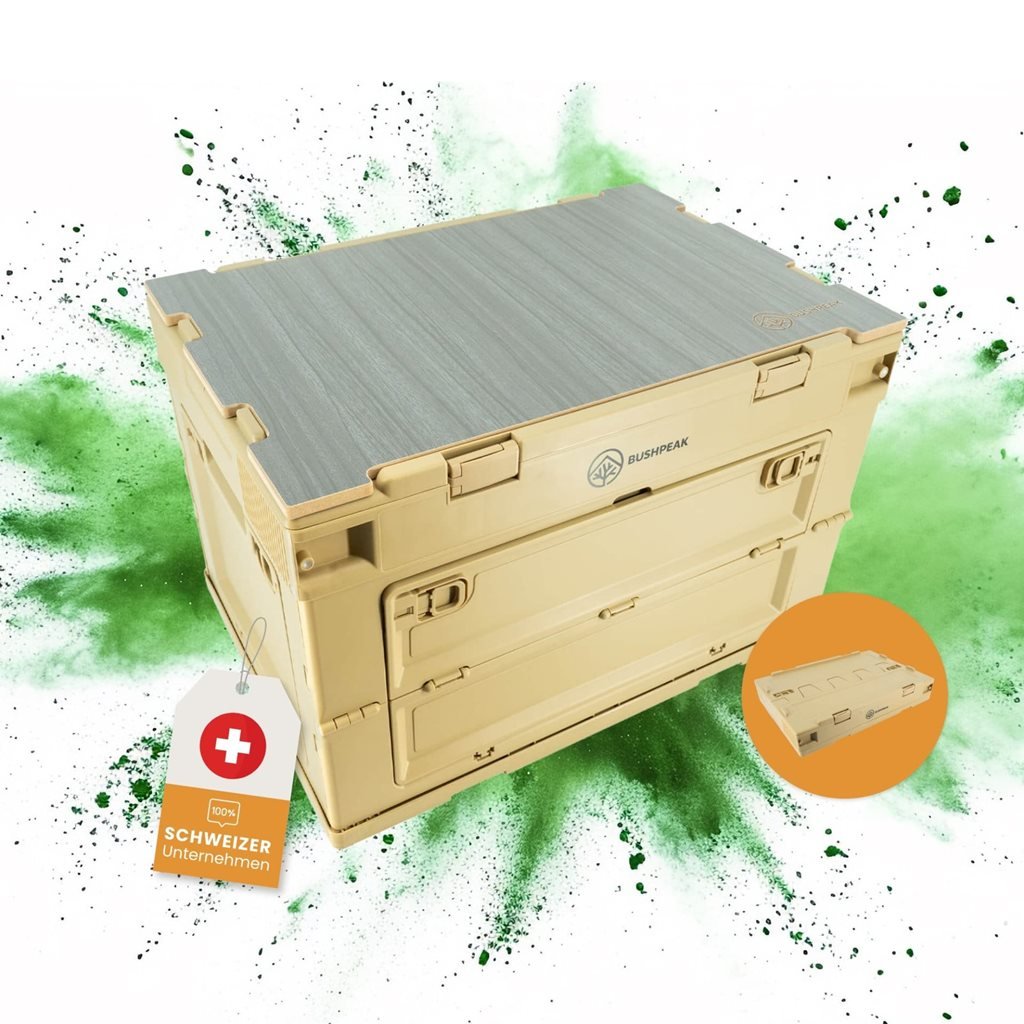 BUSHPEAK bedna skládací úložná Flexbox 50L PÍSKOVÁ