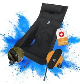 BUSHPEAK židle Wildscape vysoká lehká skládací ČERNÁ