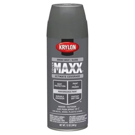 Barva KRYLON COVERMAXX® krycí maskovací ve spreji ŠEDÁ LESKLÁ