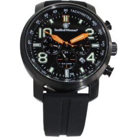 Smith & Wesson hodinky CHRONOGRAPH gumový řemínek ČERNÉ