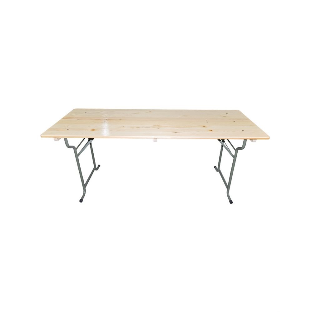 Stůl BRITSKÝ dřevěný MASIV deska 190x73cm skládací kovové nohy