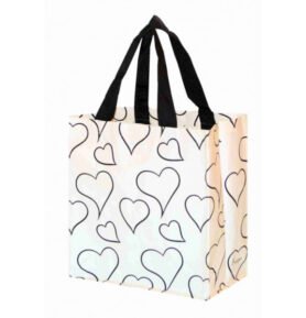 Taška lamino 10l Srdíčka bílo černé