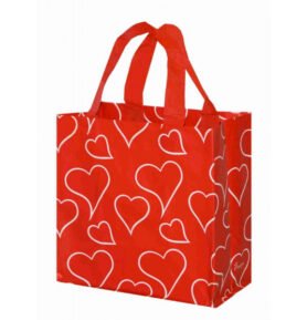 Taška lamino 10l Srdíčka červená