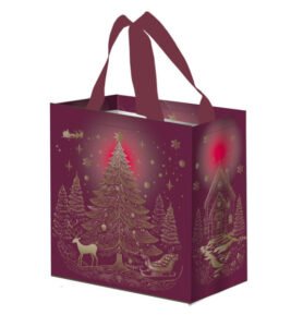 Taška lamino 10l Vánoční strom bordó