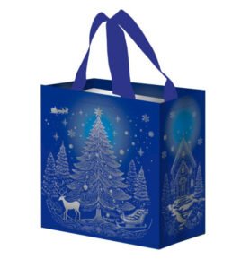 Taška lamino 10l Vánoční strom modrý