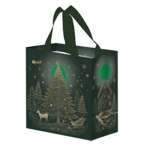Taška lamino 10l Vánoční strom zelený