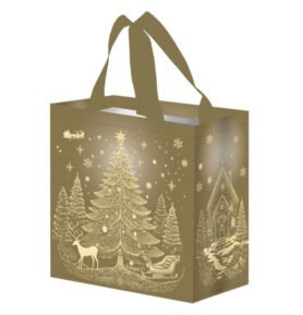 Taška lamino 10l Vánoční strom zlatý