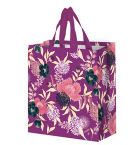 Taška lamino 14l květy fialová