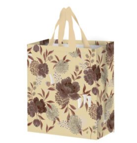 Taška lamino 14l květy krémová