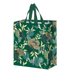 Taška lamino 14l květy zelená