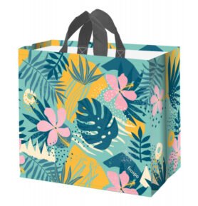 Taška lamino 36l Monstera růžové květy