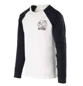 Triko OLD SCHOOL s dlouhým rukávem BÍLO/ČERNÉ vel. XXL