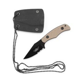 UZI nůž NECK s pouzdrem pro zavěšení TAN