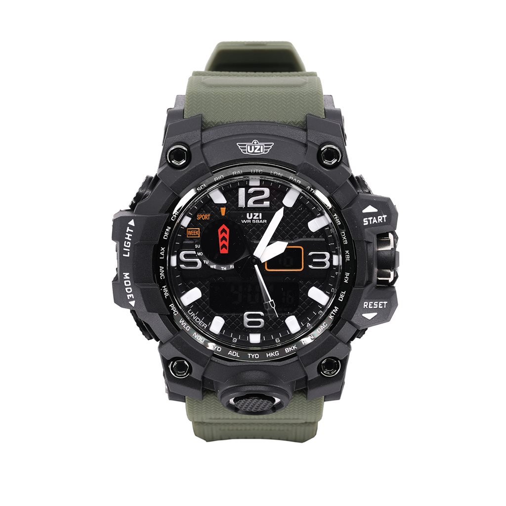 UZI hodinky SHOCK s gumovým řemínkem ZELENÉ