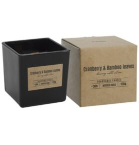 Vonná svíčka dřevěný knot 170g BRUSINKA & bamb.listy